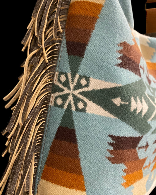 Compass Crossbody-Italian Leather, Pendleton Wool