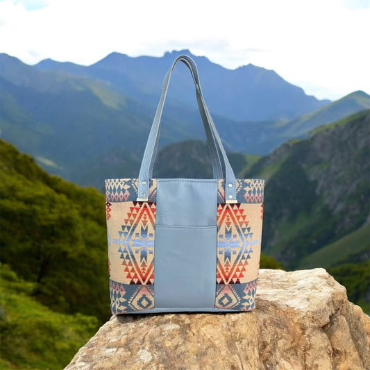 The Julie Tote - Italian Leather & Pendleton Wool