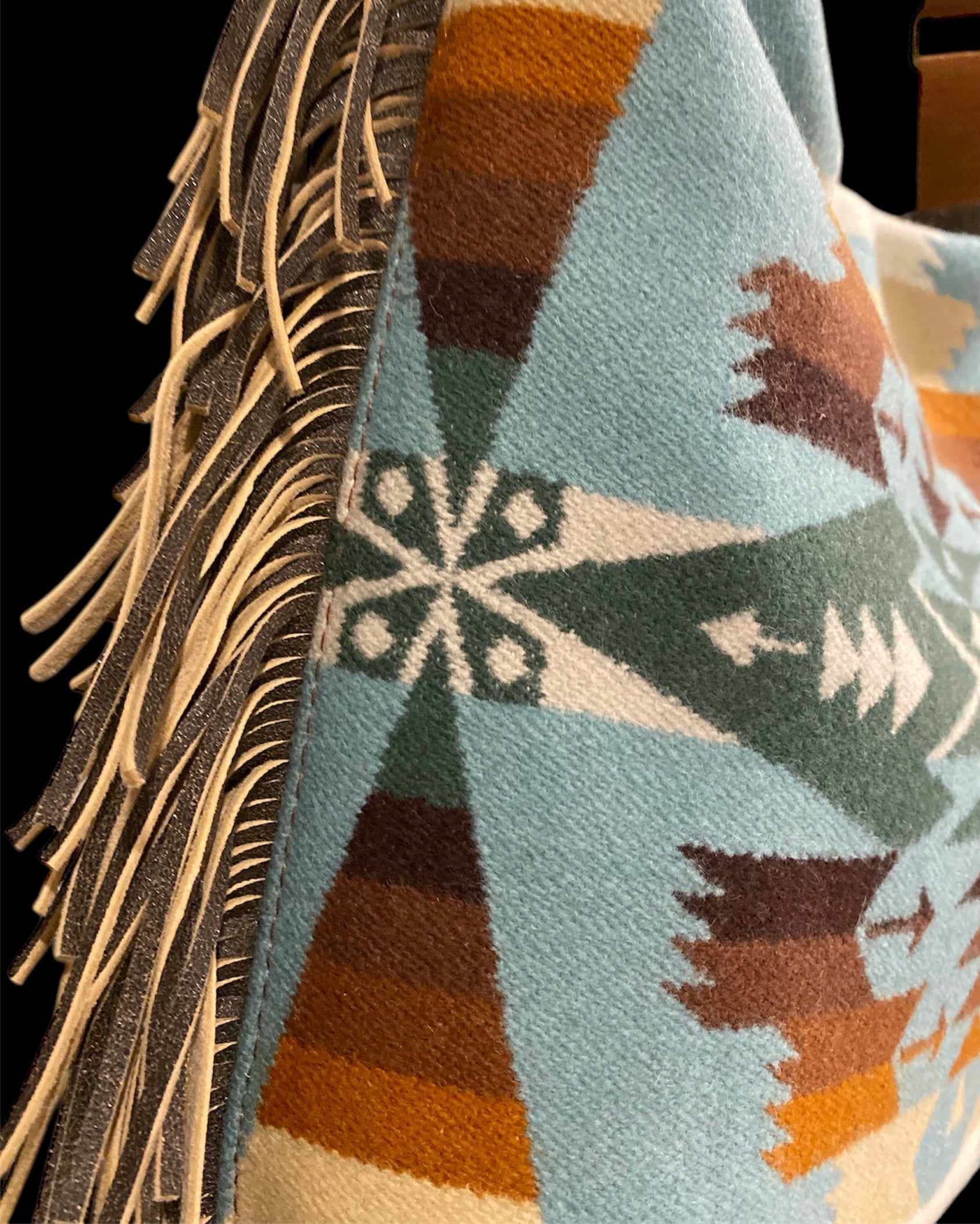 Compass Crossbody-Italian Leather, Pendleton Wool