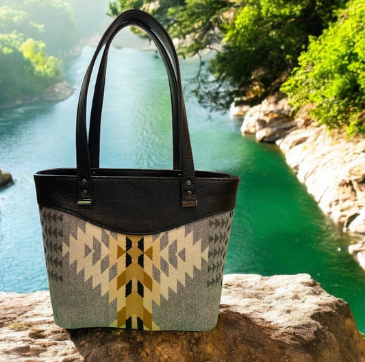 5th Street Purse-Italian Leather & Pendleton Wool